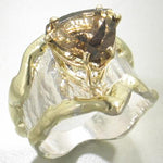 14K Gold & Crystalline Silver Smoky Quartz Ring - 17236-Shelli Kahl-Renee Taylor Gallery