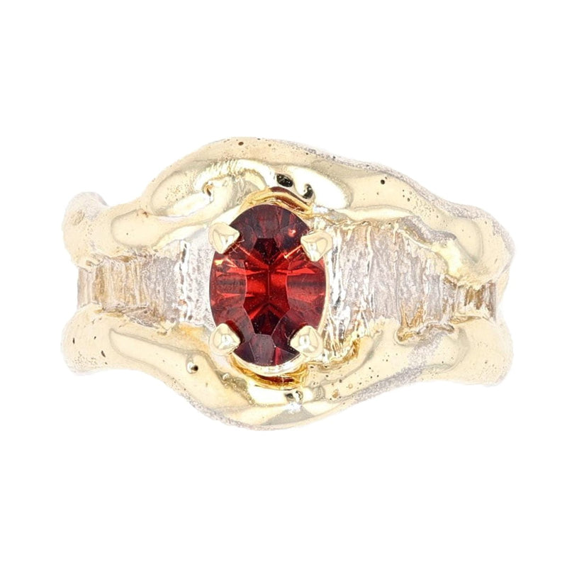 14K Gold & Crystalline Silver Garnet Ring - 17245-Shelli Kahl-Renee Taylor Gallery