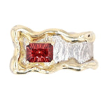 14K Gold & Crystalline Silver Garnet Ring - 19622-Shelli Kahl-Renee Taylor Gallery