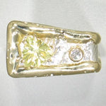 14K Gold & Crystalline Silver Diamond & Margarita Quartz Ring - 17646-Shelli Kahl-Renee Taylor Gallery