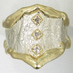 14K Gold & Crystalline Silver Diamond Ring - 17703-Shelli Kahl-Renee Taylor Gallery