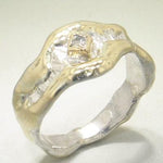 14K Gold & Crystalline Silver Diamond Ring - 17714-Shelli Kahl-Renee Taylor Gallery