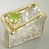 14K Gold & Crystalline Silver Peridot Ring - 18012-Shelli Kahl-Renee Taylor Gallery