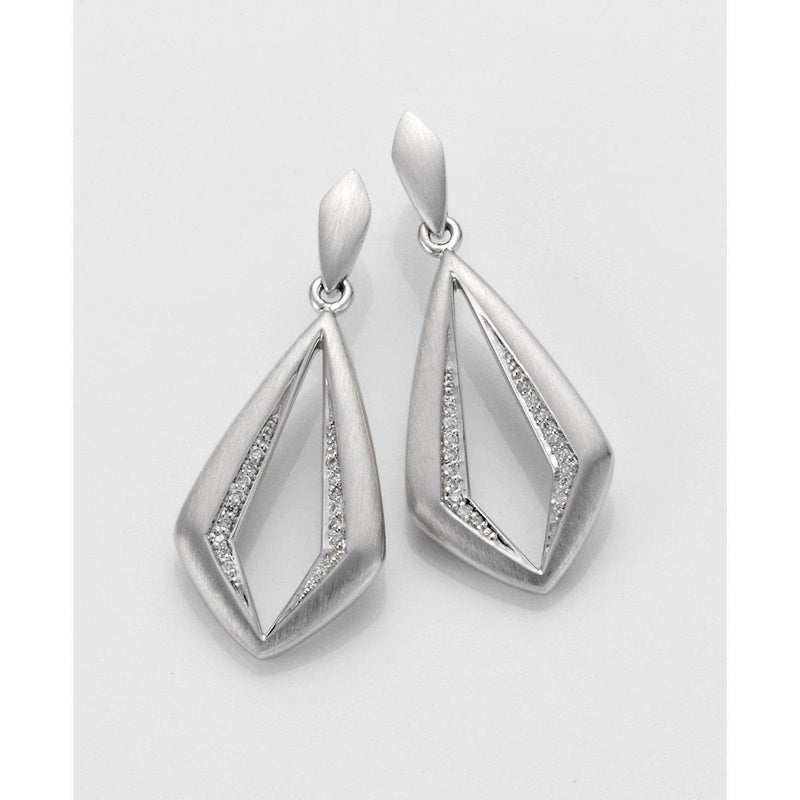 Sterling Silver Diamond Earrings - 11/82633-Breuning-Renee Taylor Gallery