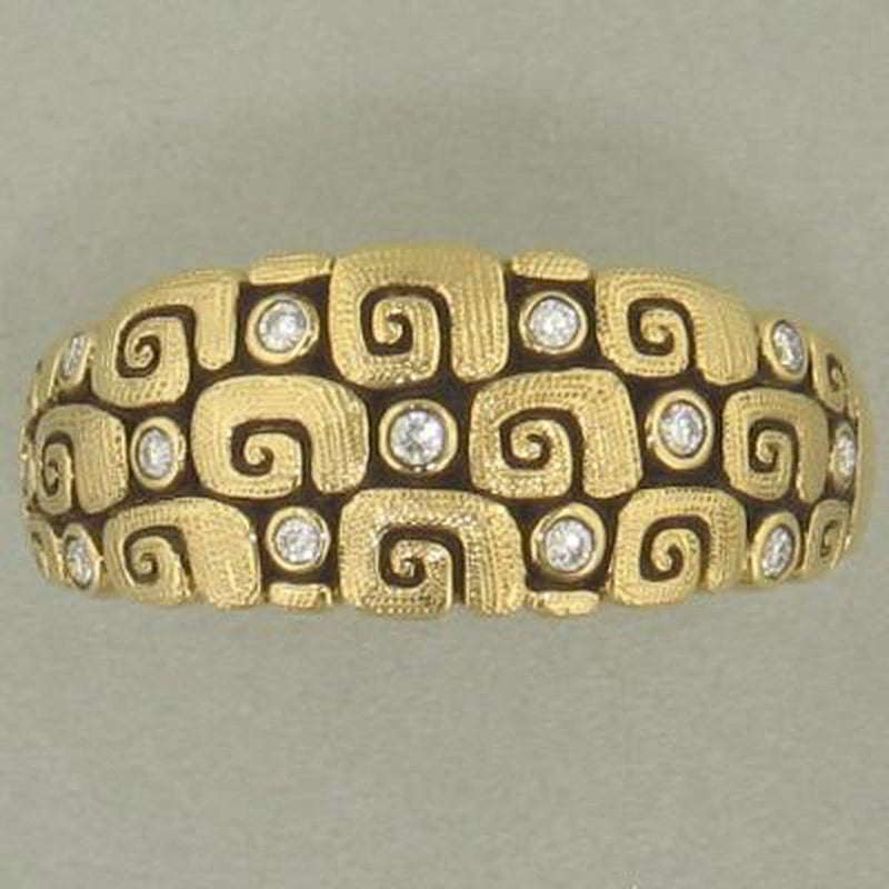 18K "Garden J" Dome Diamond Band - R-126-Alex Sepkus-Renee Taylor Gallery