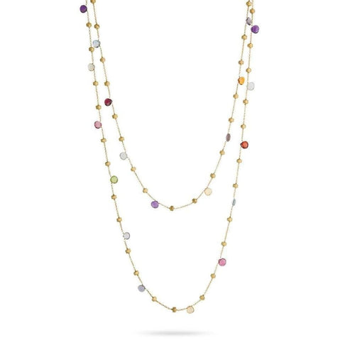 18K Paradise Multi Stone Necklace - CB883 MIX01 Y 47.25"-Marco Bicego-Renee Taylor Gallery