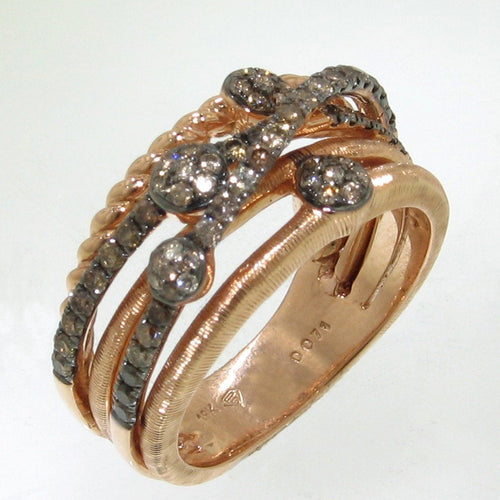 18k Rose Gold & Brown Diamond Ring - R1980-RG-BR-Jayne New York-Renee Taylor Gallery
