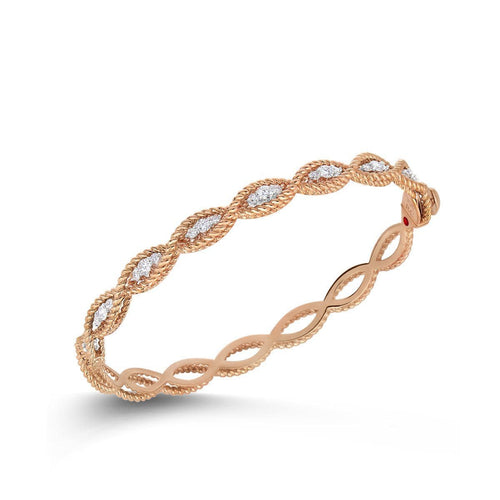 18k Rose Gold & Diamond Bangle - 7771066AHBAX-Roberto Coin-Renee Taylor Gallery