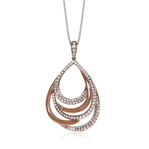 18K Rose Gold Round Diamonds Pendant - MP2022-R-Simon G.-Renee Taylor Gallery