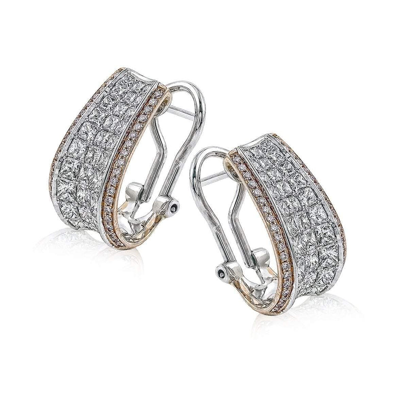 18k Rose & White Gold Simon Set Diamond Earrings - ME1902-RW-Simon G.-Renee Taylor Gallery