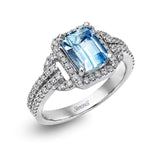 18K White Gold Aquamarine Ring - TR148-W-Simon G.-Renee Taylor Gallery