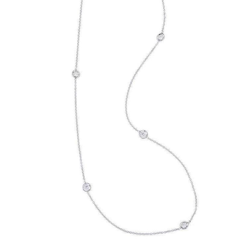 18k White Gold & Diamond Necklace - 001316AWCHD0-Roberto Coin-Renee Taylor Gallery