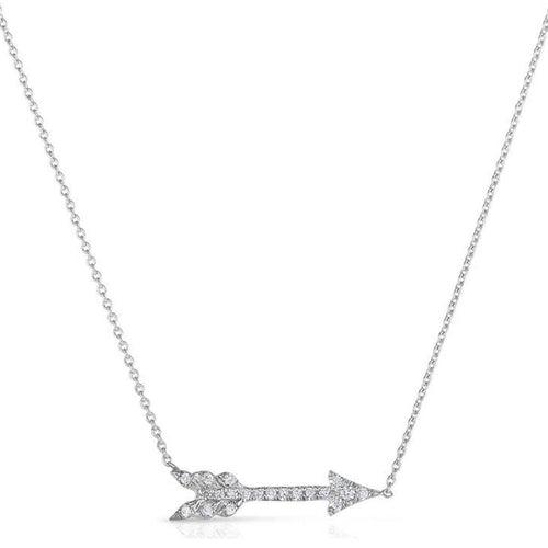 18k White Gold & Diamond Arrow Necklace - 000046AWCHX0-Roberto Coin-Renee Taylor Gallery