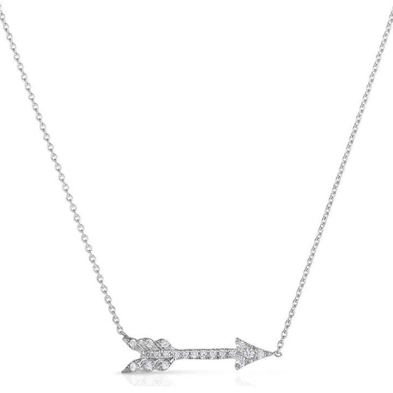 18k White Gold & Diamond Arrow Necklace - 000046AWCHX0-Roberto Coin-Renee Taylor Gallery