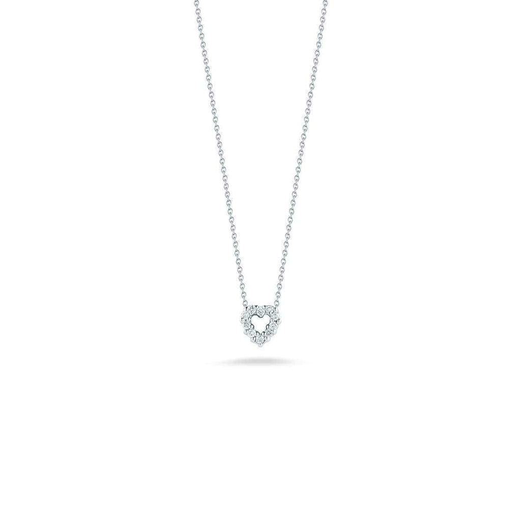 18k White Gold & Diamond Heart Necklace - 001616AWCHX0-Roberto Coin-Renee Taylor Gallery