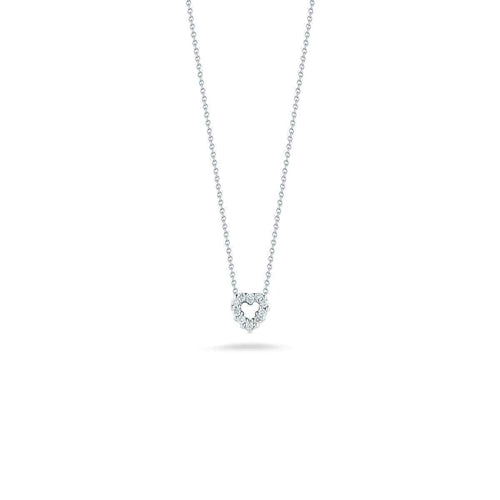 18k White Gold & Diamond Heart Necklace - 001616AWCHX0-Roberto Coin-Renee Taylor Gallery
