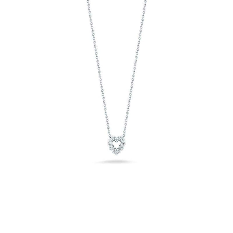 18k White Gold & Diamond Heart Necklace - 001616AWCHX0-Roberto Coin-Renee Taylor Gallery