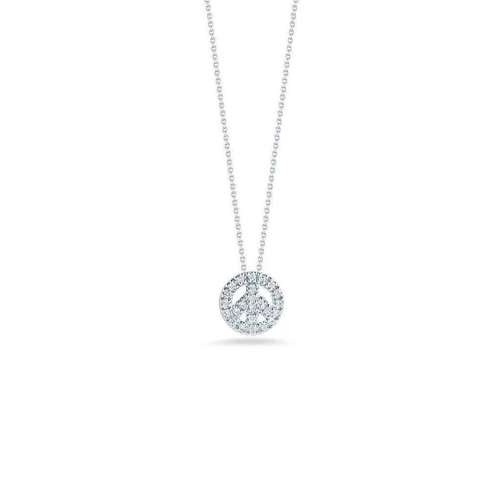 18k White Gold & Diamond Peace Necklace - 001644AWCHX0-Roberto Coin-Renee Taylor Gallery