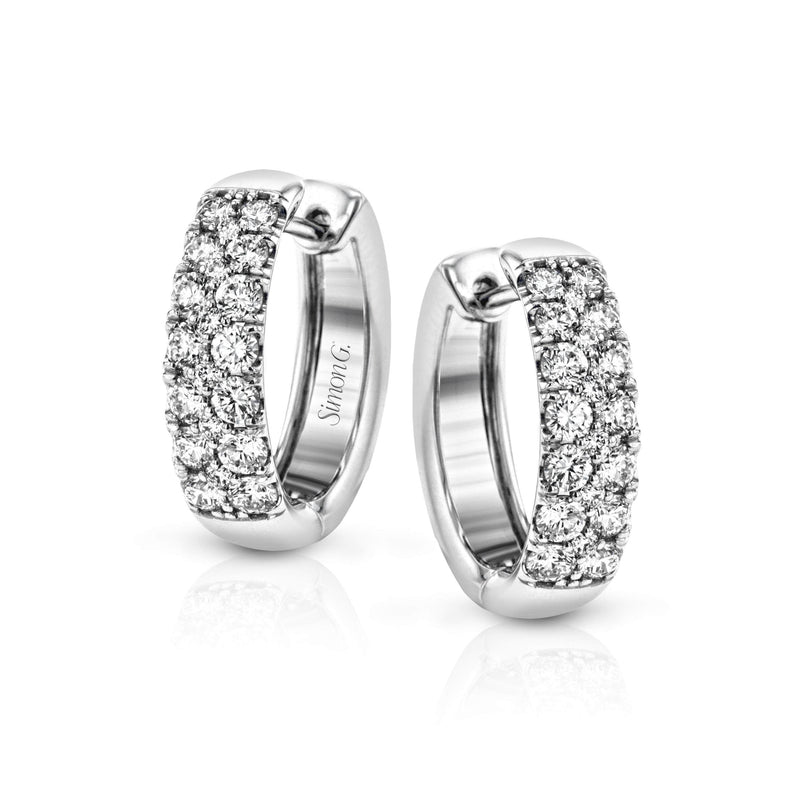 18k White Gold & Diamond Earrings - LE4390-W-Simon G.-Renee Taylor Gallery