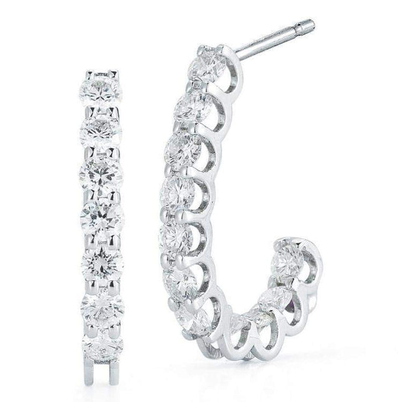 18k White Gold & Diamond Earrings - 000957AWERX0-Roberto Coin-Renee Taylor Gallery