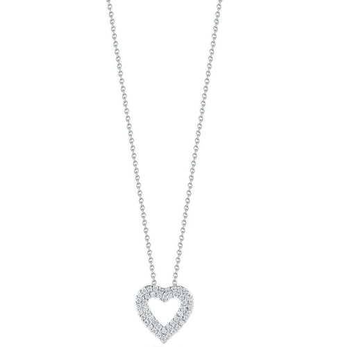 18k White Gold & Diamond Heart Necklace - 000903AWCHX0-Roberto Coin-Renee Taylor Gallery