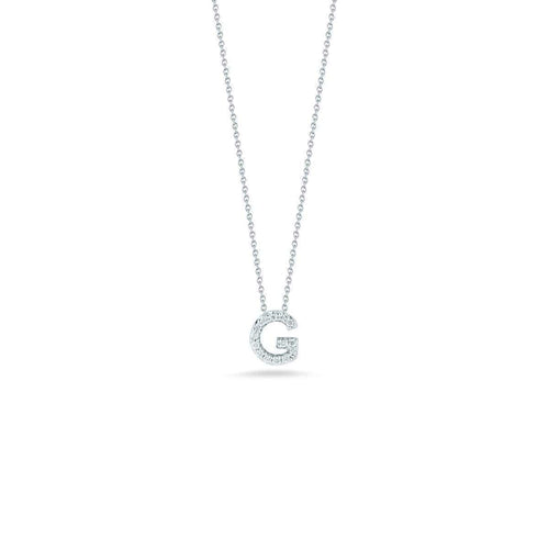 18k White Gold & Diamond Love Letter G Necklace - 001634AWCHXG-Roberto Coin-Renee Taylor Gallery