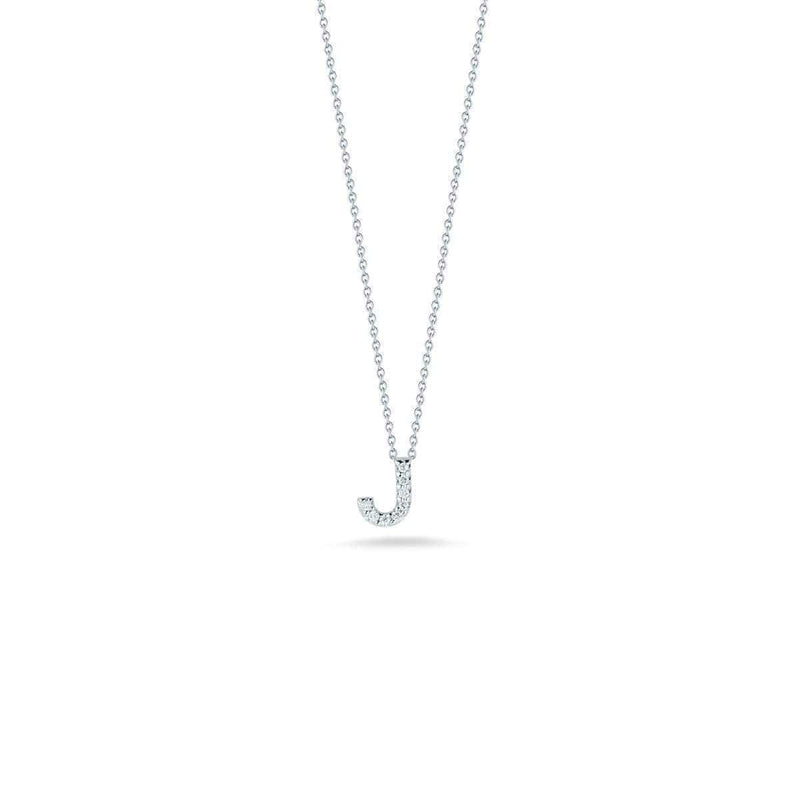 18k White Gold & Diamond Love Letter J Necklace - 001634AWCHXJ-Roberto Coin-Renee Taylor Gallery