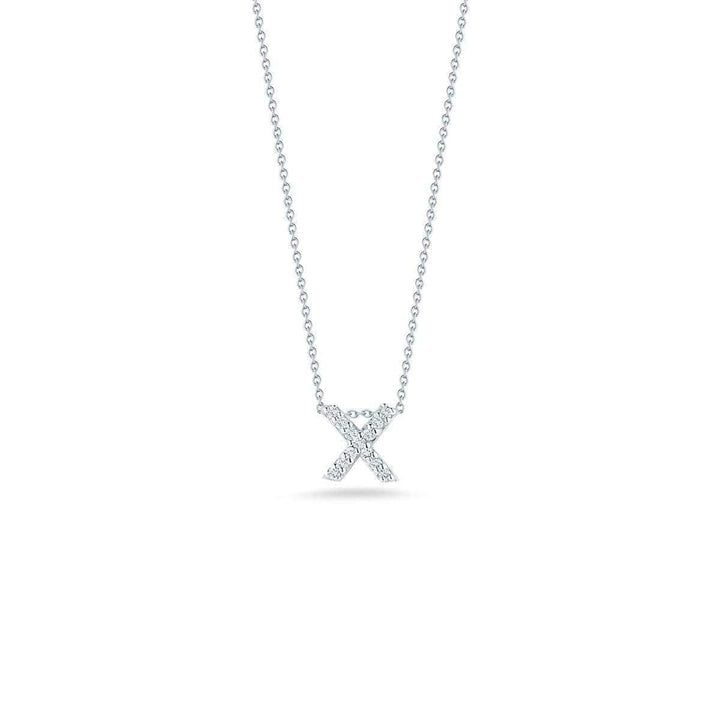 18k White Gold & Diamond Love Letter X Necklace - 001634AWCHXX-Roberto Coin-Renee Taylor Gallery