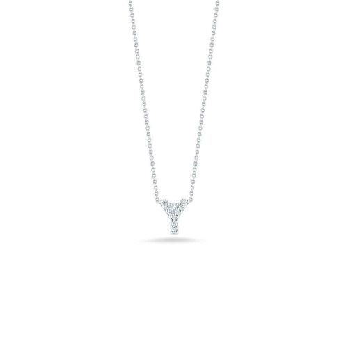 18k White Gold & Diamond Love Letter Y Necklace - 001634AWCHXY-Roberto Coin-Renee Taylor Gallery