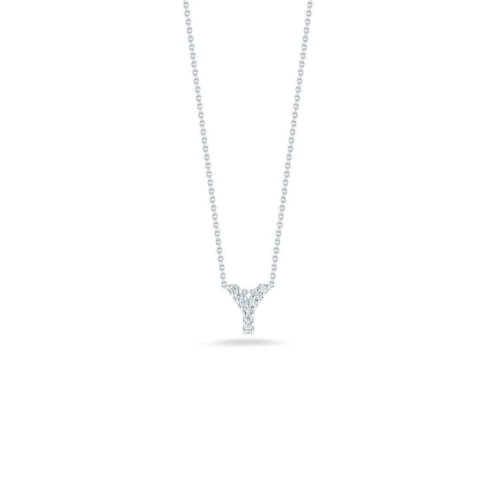 18k White Gold & Diamond Love Letter Y Necklace - 001634AWCHXY-Roberto Coin-Renee Taylor Gallery