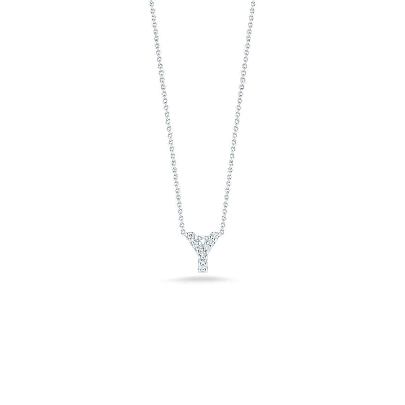 18k White Gold & Diamond Love Letter Y Necklace - 001634AWCHXY-Roberto Coin-Renee Taylor Gallery
