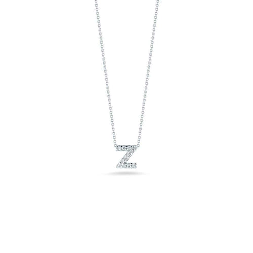 18k White Gold & Diamond Love Letter Z Necklace - 001634AWCHXZ-Roberto Coin-Renee Taylor Gallery