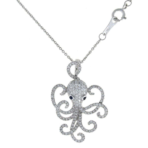 18k White Gold & Diamond Octopus Necklace - 488020AWCHX0-Roberto Coin-Renee Taylor Gallery