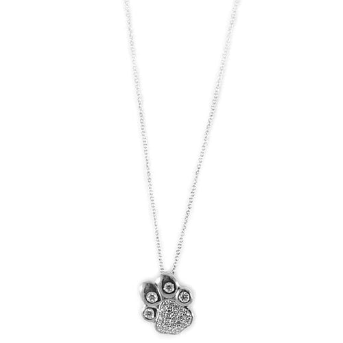 18k White Gold & Diamond Paw Necklace - 000944AWCHX0-Roberto Coin-Renee Taylor Gallery