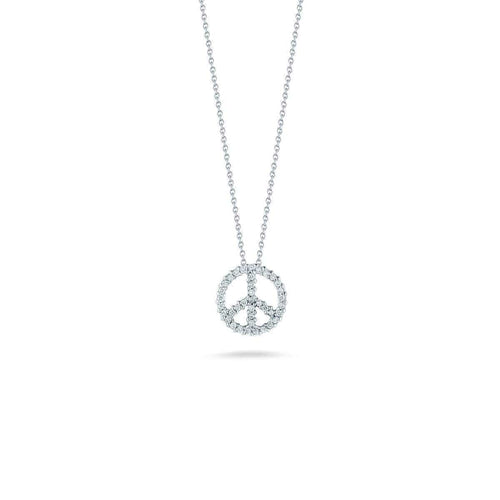 18k White Gold & Diamond Peace Necklace - 001683AWCHX0-Roberto Coin-Renee Taylor Gallery