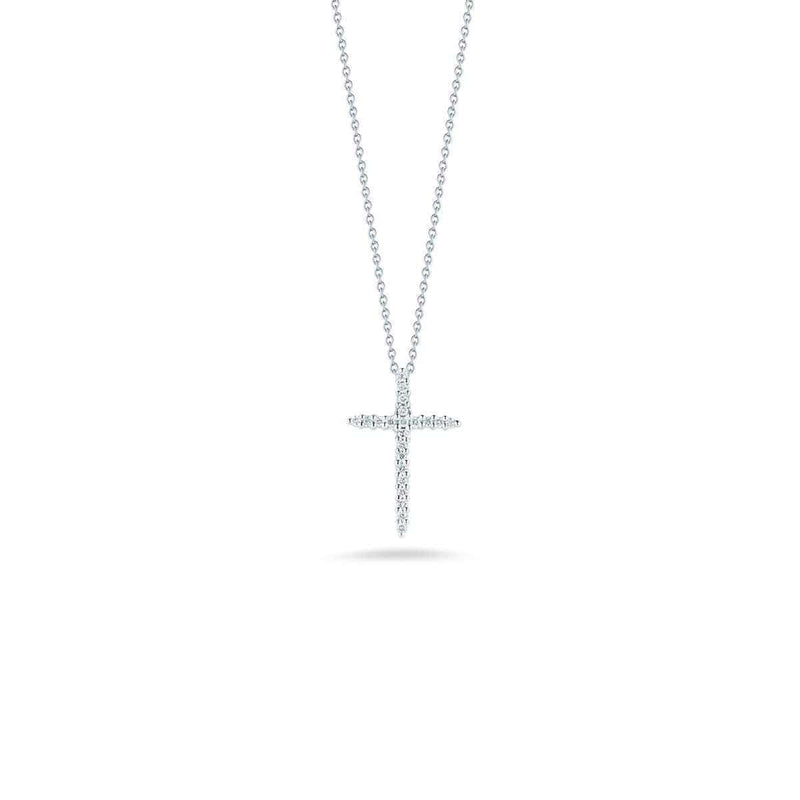 18k White Gold & Diamond Cross Necklace - 001618AWCHX0-Roberto Coin-Renee Taylor Gallery