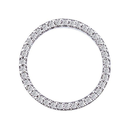 18k White Gold & Diamond Circle Necklace - 001259AWCHX0-Roberto Coin-Renee Taylor Gallery