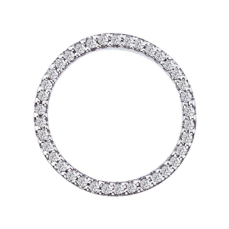 18k White Gold & Diamond Circle Necklace - 001259AWCHX0-Roberto Coin-Renee Taylor Gallery