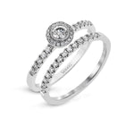 18k White Gold Round Diamond Ring - LR1100-W-Simon G.-Renee Taylor Gallery