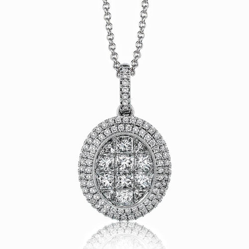 18K White Gold Round Diamonds Pendant - MP1843-W-Simon G.-Renee Taylor Gallery