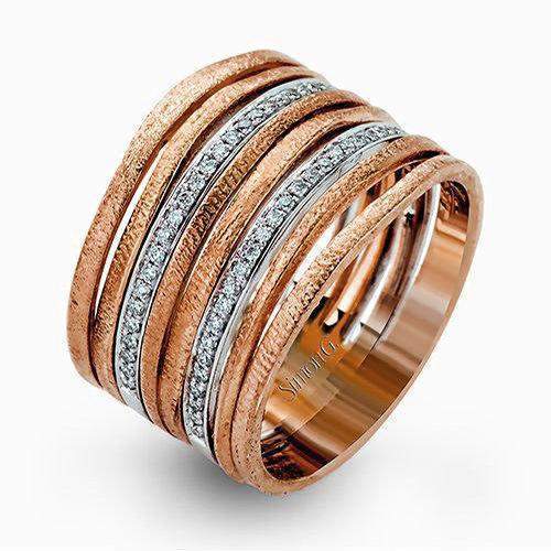 18K White & Rose Gold Band Ring - MR2261-WR-Simon G.-Renee Taylor Gallery