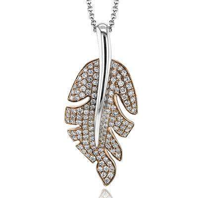 18k White & Rose Gold Diamond Pendant - MP2080-WR-Simon G.-Renee Taylor Gallery