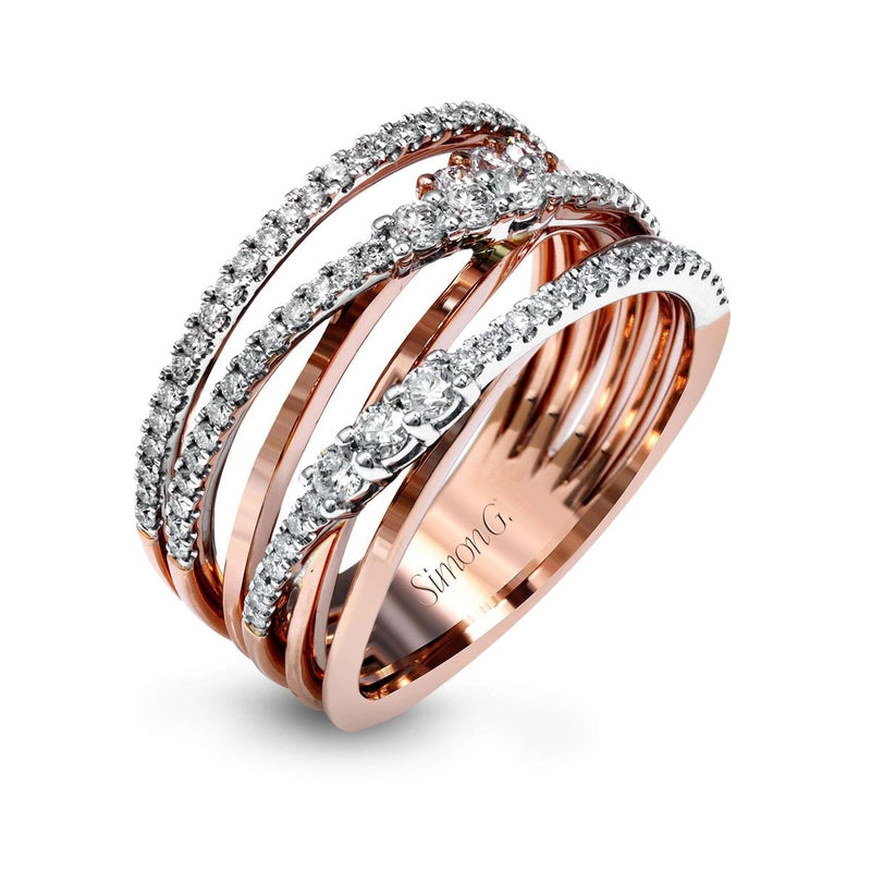 Rose gold diamond right hand ring Clearance