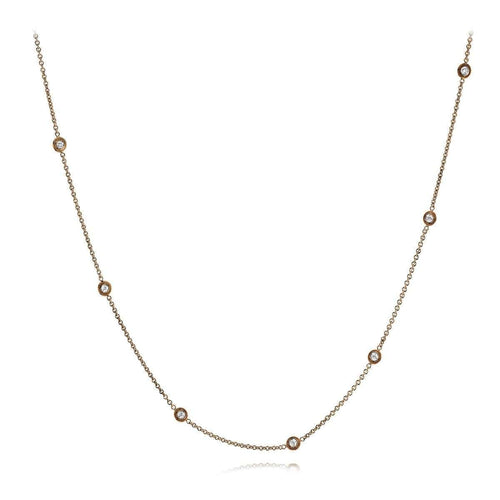 18k White & Rose Gold Rounds Diamonds Chain - CH111-WR-Simon G.-Renee Taylor Gallery