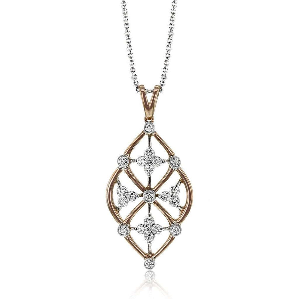 18K White & Rose Gold White Diamonds Pendant - LP4525-WR-Simon G.-Renee Taylor Gallery