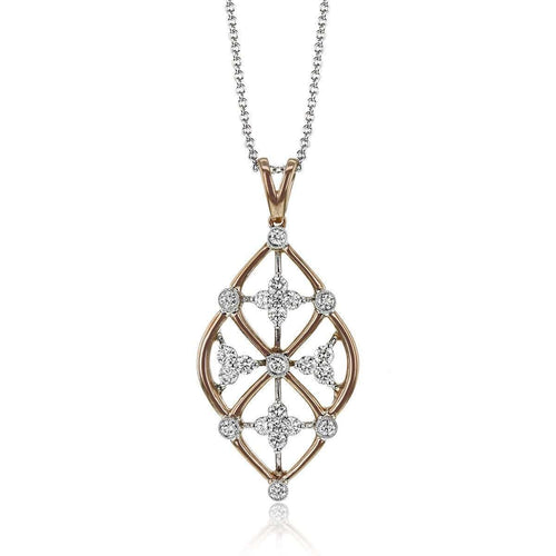 18K White & Rose Gold White Diamonds Pendant - LP4525-WR-Simon G.-Renee Taylor Gallery