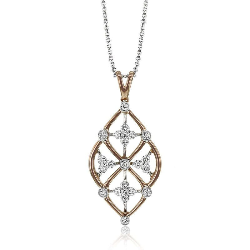 18K White & Rose Gold White Diamonds Pendant - LP4525-WR-Simon G.-Renee Taylor Gallery