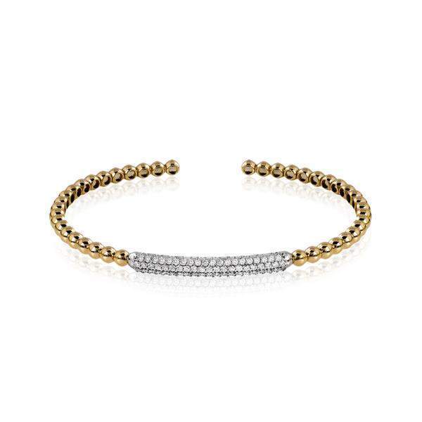 18k White & Yellow Gold Round Diamonds Bangle - LB2088-YW-Simon G.-Renee Taylor Gallery