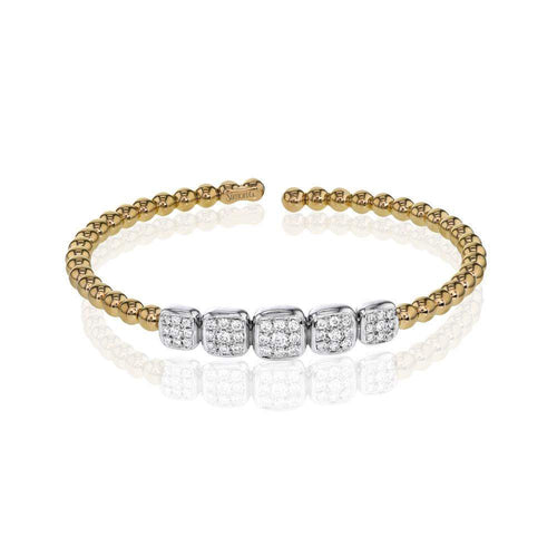 18k White & Yellow Gold Round Diamonds Bangle - LB2098-YW-Simon G.-Renee Taylor Gallery