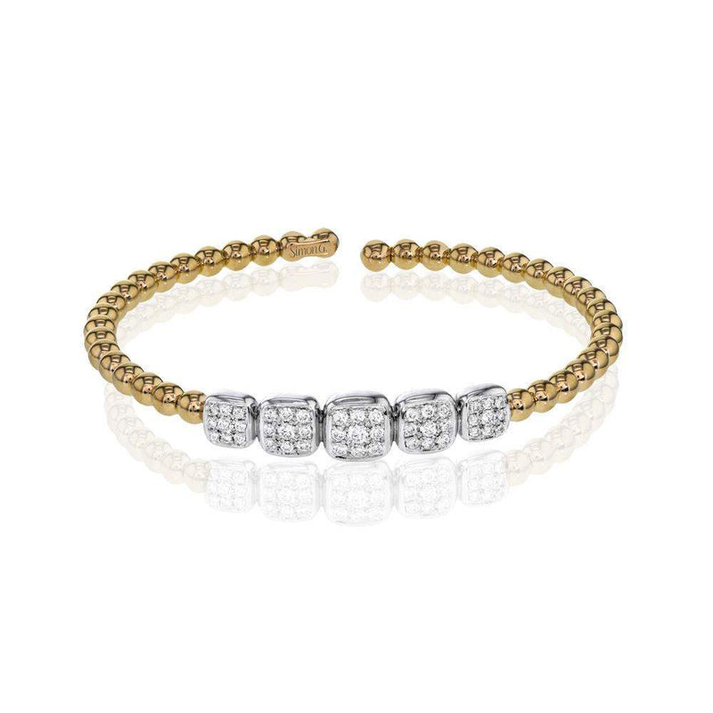 18k White & Yellow Gold Round Diamonds Bangle - LB2098-YW-Simon G.-Renee Taylor Gallery